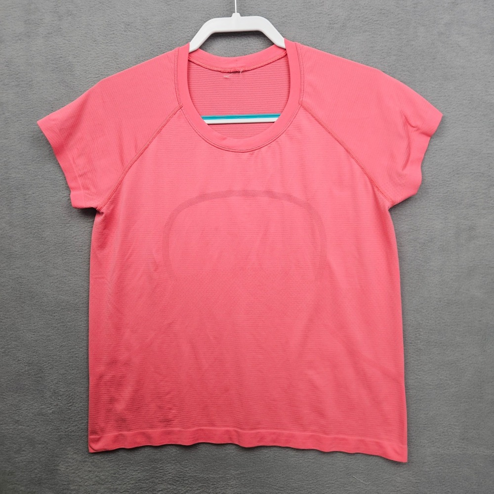 Lululemon Swiftly Tech Short Sleeve Crew Pink Coral Size 12 Athletic Top